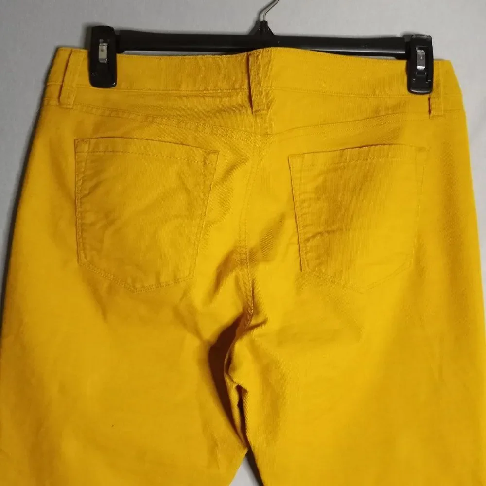 Ann Taylor Women's Modern Straight Mustard Yellow Brushed Corduroy Pants Sz 12P - Picture 5 of 8